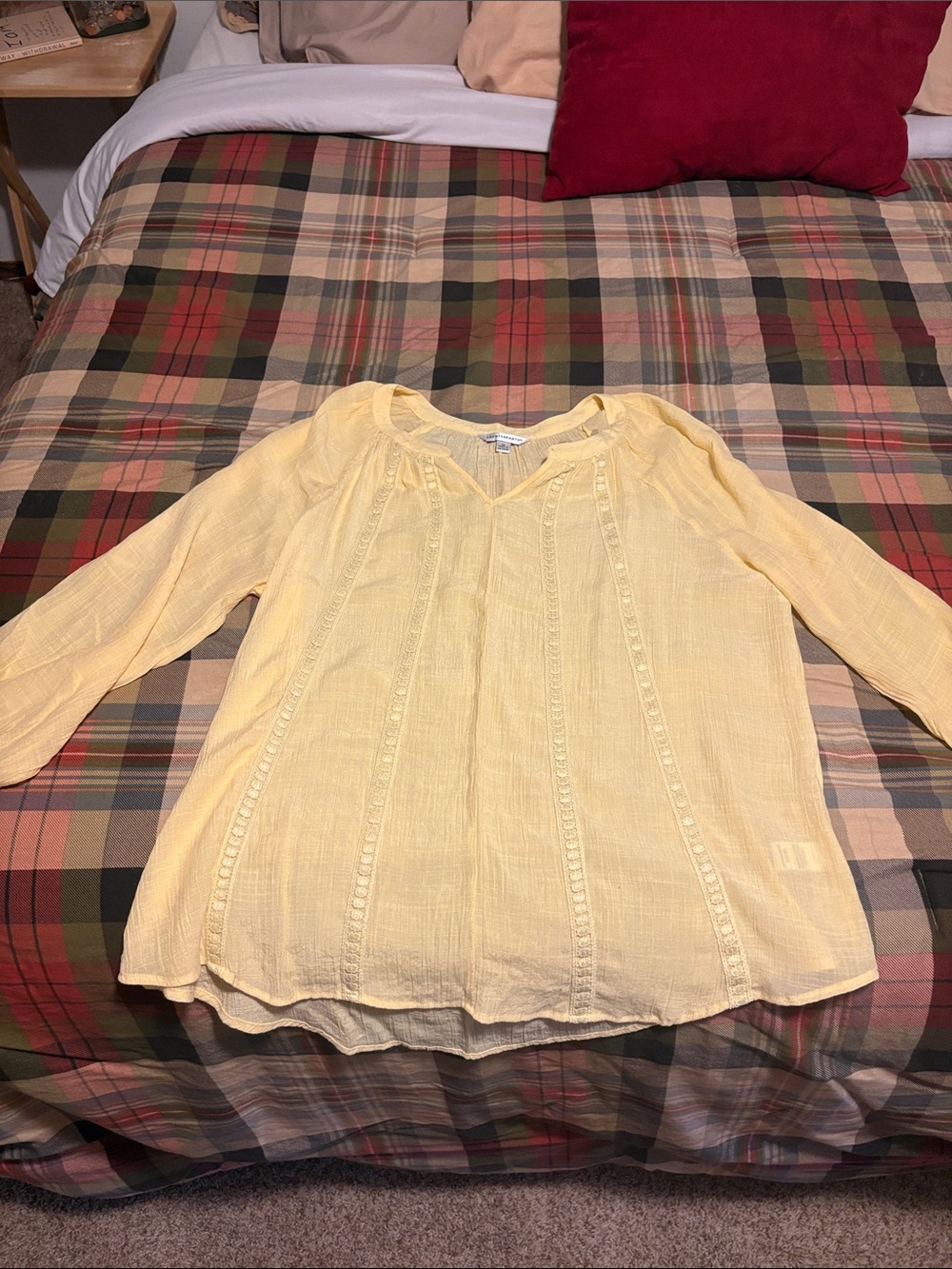 Counterparts Light Yellow Peasant Blouse